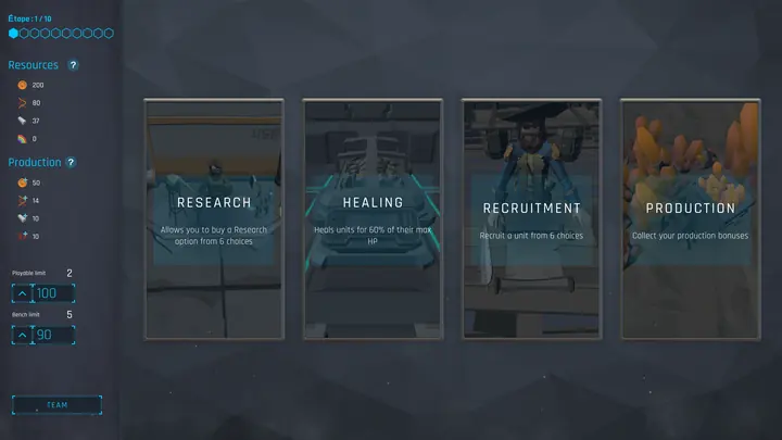 Between fights: choose what comes next.